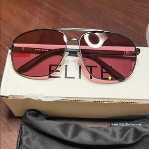 NYS Elite Aviator Sunglasses with Pink Lenses